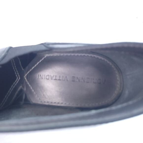 Adrienne Vittadini Black Leather Tikki Ankle Booties Heels Size 7 - Picture 9 of 11